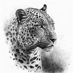 Foto op Plexiglas Digital illustration or drawing of a jaguar. Generative ai © bernardojbp