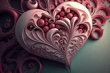 Abstract valentine background 3D render