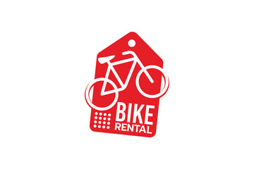 bike rental logo with a bicycle and label combination for any business.