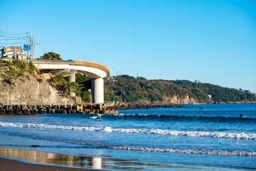 Winter ocean view in Yugawara, Japan