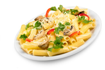 Tasty Italian pasta with tomato sauce