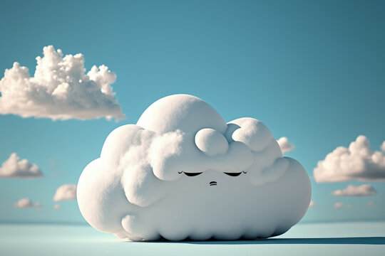 minimalistic head in the clouds idea. Generative AI