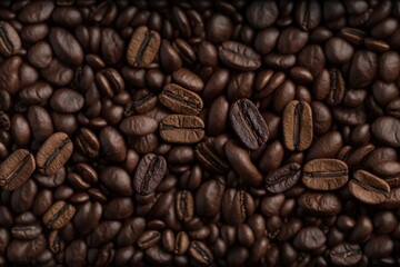 Fototapeta premium Seamless coffee beans background wallpaper. Generated by AI.