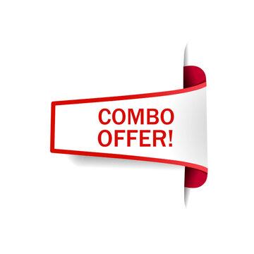 Combo offer banner design. Special offer Big discount. Store badge. Web  element. Flat vector illustration. Stock Vector