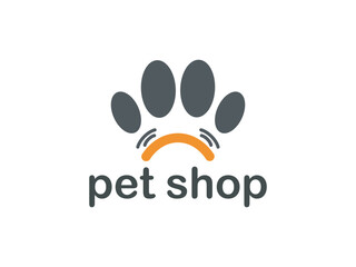 pet logo design paw, vector for animal shop business