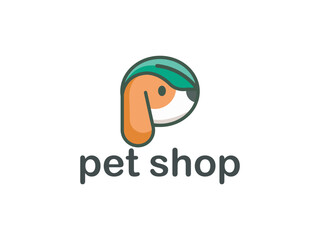 dog logo design vector for animal or pet shop business