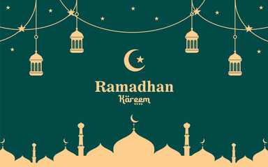 Flat design ramadan kareem background - obrazy, fototapety, plakaty