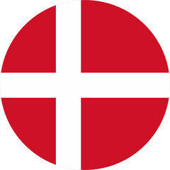 Denmark  flag round shape 2023020422 - obrazy, fototapety, plakaty