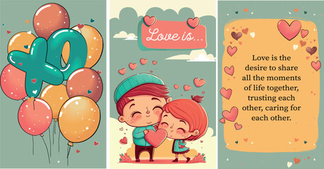 Illustration of cartoon couple in valentine day. Love, love story, relationship. Vector design concept for Valentines Day and other users. Vector illustration