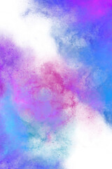 Fototapeta premium Abstract Brush Gradient Nebula Cloud Galaxy Corner Frame Border PNG