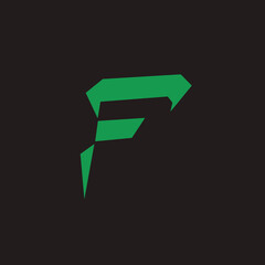 Concept logo F color green modern