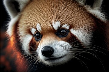 Red panda, lesser panda, mammal from Asia. Generative AI.