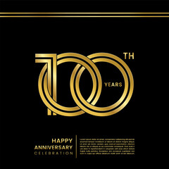 100th anniversary celebration logo design concept. Logo Vector Template