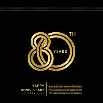 80th anniversary celebration logo design concept. Logo Vector Template
