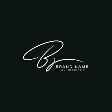 B J initial letter signature logo or handwritten monogram