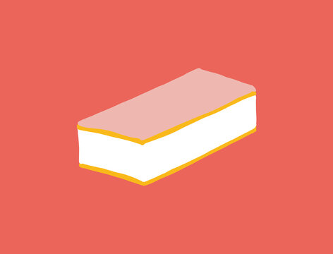 illustration of a tompouce or vanilla slice