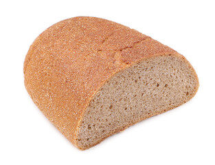 Brown bread on a white background, close-up