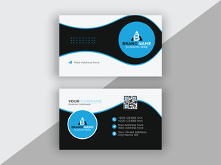 Business card design template, Clean professional business card template, Modern presentation card with company logo, Creative and modern business card template.