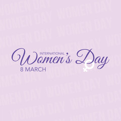 International Women's Day 8 march , typography logo with women symbol
