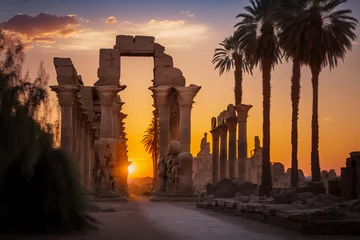 Foto op Plexiglas Sunset at the temples of luxor in Egypt. Ai generated art © unai
