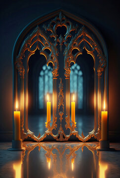 divination with the help of a mirror and hot candles in a dark room