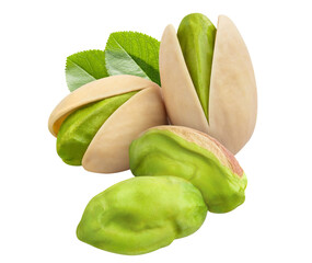Delicious pistachios cut out