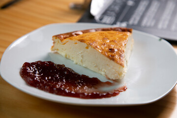 Cheesecake is a sweet dessert that consists of one or more layers. The main, and thickest, layer consists of a mixture of soft fresh cheese, eggs, and sugar.