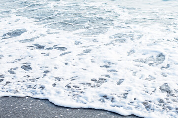 Sea view from tropical beach with sunny sky. Summer paradise beach of Koh Samui island. Tropical shore. Tropical sea in Thailand.