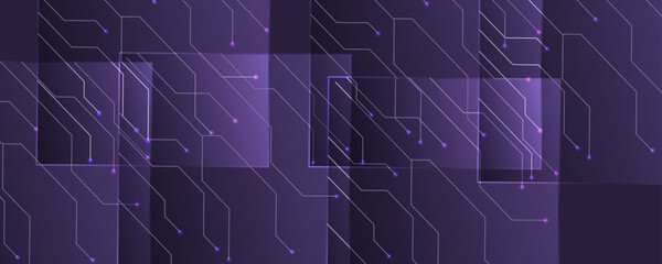 Square rectangle picture frame with light effect neon color motion graphic on isolated purple background.