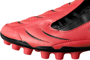 Red football shoe isolated on white background
