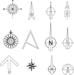 Fototapeta premium Vector illustration sketch of compass symbol logo