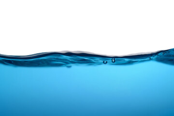Water surface movement. white background. Close-up view.