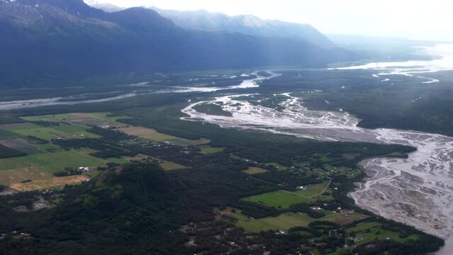 Aerial video of Palmer Alaska and the Turnagain Arm as seen from a bush plane