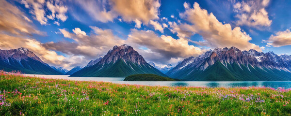 Obraz premium lake and mountains