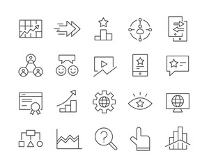 Internet Marketing Icons - Vector Line. Editable Stroke.