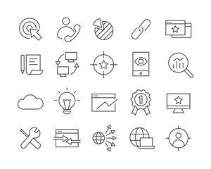 Internet Marketing Icons - Vector Line. Editable Stroke.