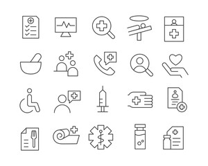 Medical Icons - Vector Line. Editable Stroke.