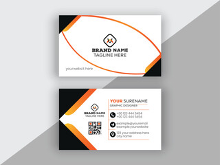 Business card design template, Clean professional business card template, Modern presentation card with company logo, Creative and modern business card template.