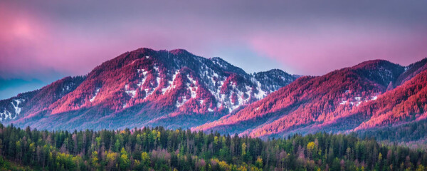 sunrise in the mountains