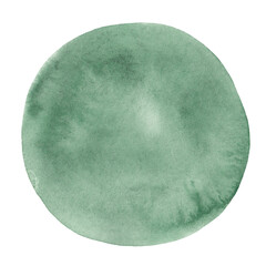 dark green watercolor circle. hand drawn dark green watercolor round frame