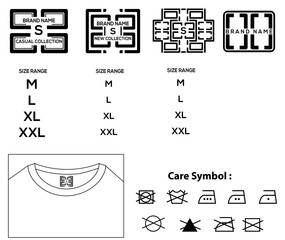 Back neck print design template. T-shirt back neck print design, apparel brand identity design.	