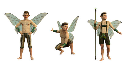 3d render fairy male, fantasy and magical creature © david