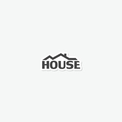 Roof house logo sticker isolated on gray background