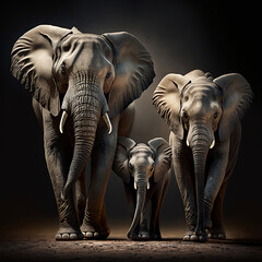 family elephants