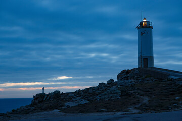Fototapeta na wymiar Panoramic view of lighthouse Faro de Cabo Roncudo on coast of death