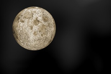 Full light beautiful moon in dark sky