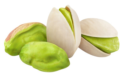 Delicious pistachios cut out