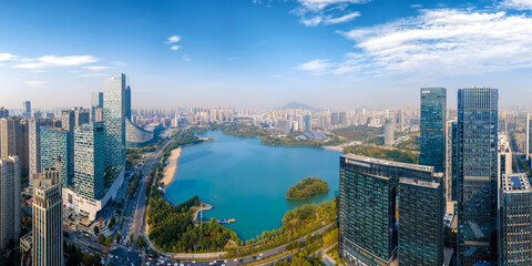 Aerial photo of Hefei urban landscape in Anhui