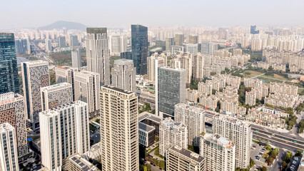Obraz na płótnie Canvas Aerial photo of Hefei urban landscape in Anhui