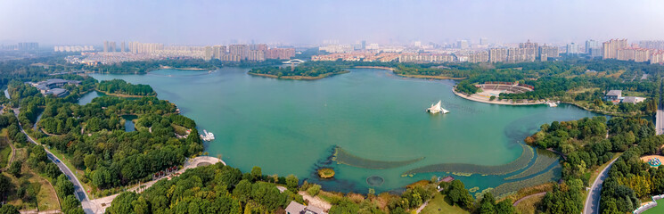 Aerial photo of Hefei urban landscape in Anhui